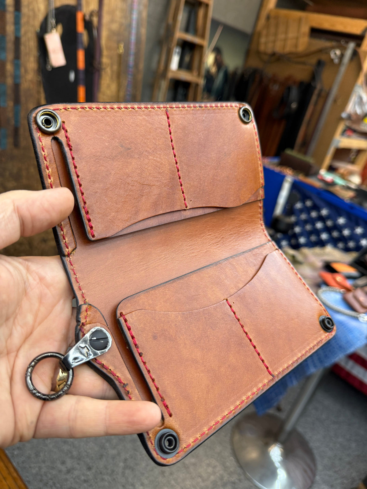 5G Long Biker Chain Wallet - Gray Alligator - Anvil Customs