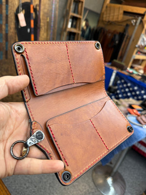 5G Long Biker Chain Wallet - Gray Alligator - Anvil Customs