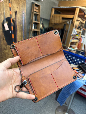 5G Long Biker Chain Wallet - Gray Alligator - Anvil Customs