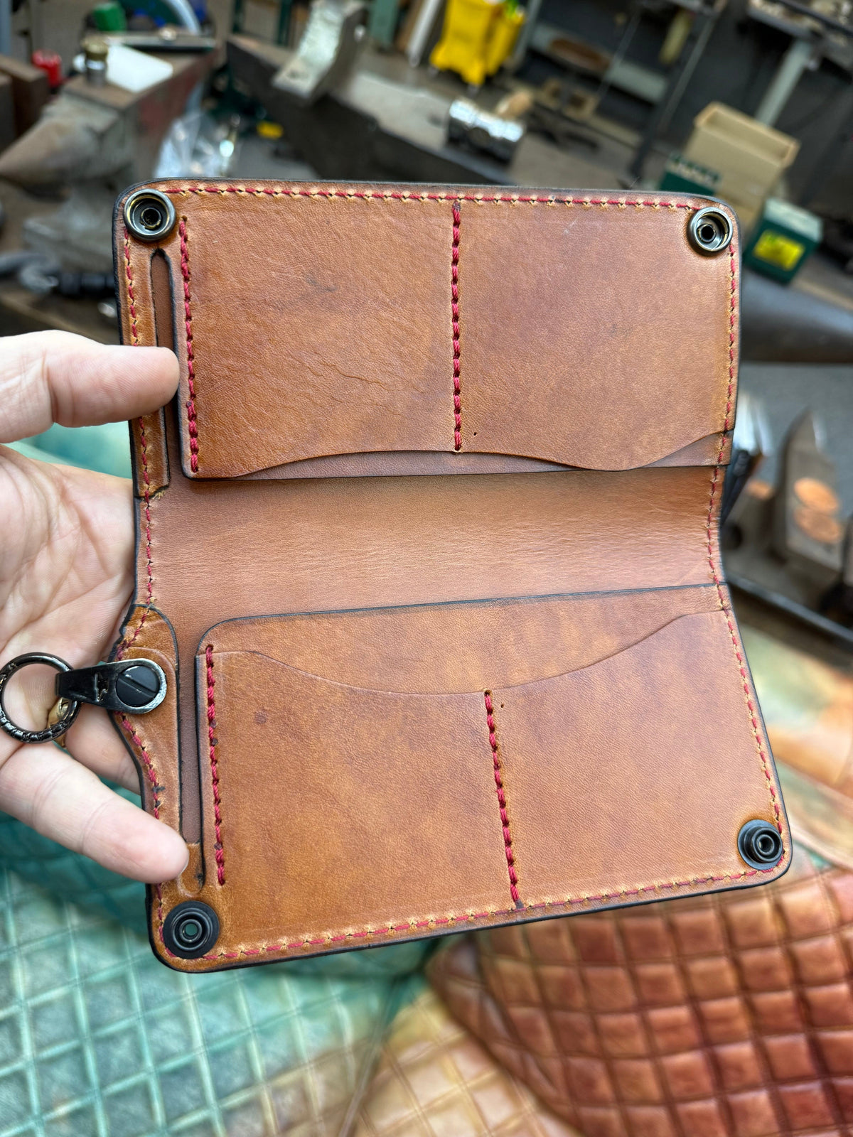 5G Long Biker Chain Wallet - Gray Alligator - Anvil Customs
