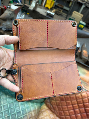 5G Long Biker Chain Wallet - Gray Alligator - Anvil Customs