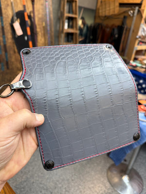 5G Long Biker Chain Wallet - Gray Alligator - Anvil Customs