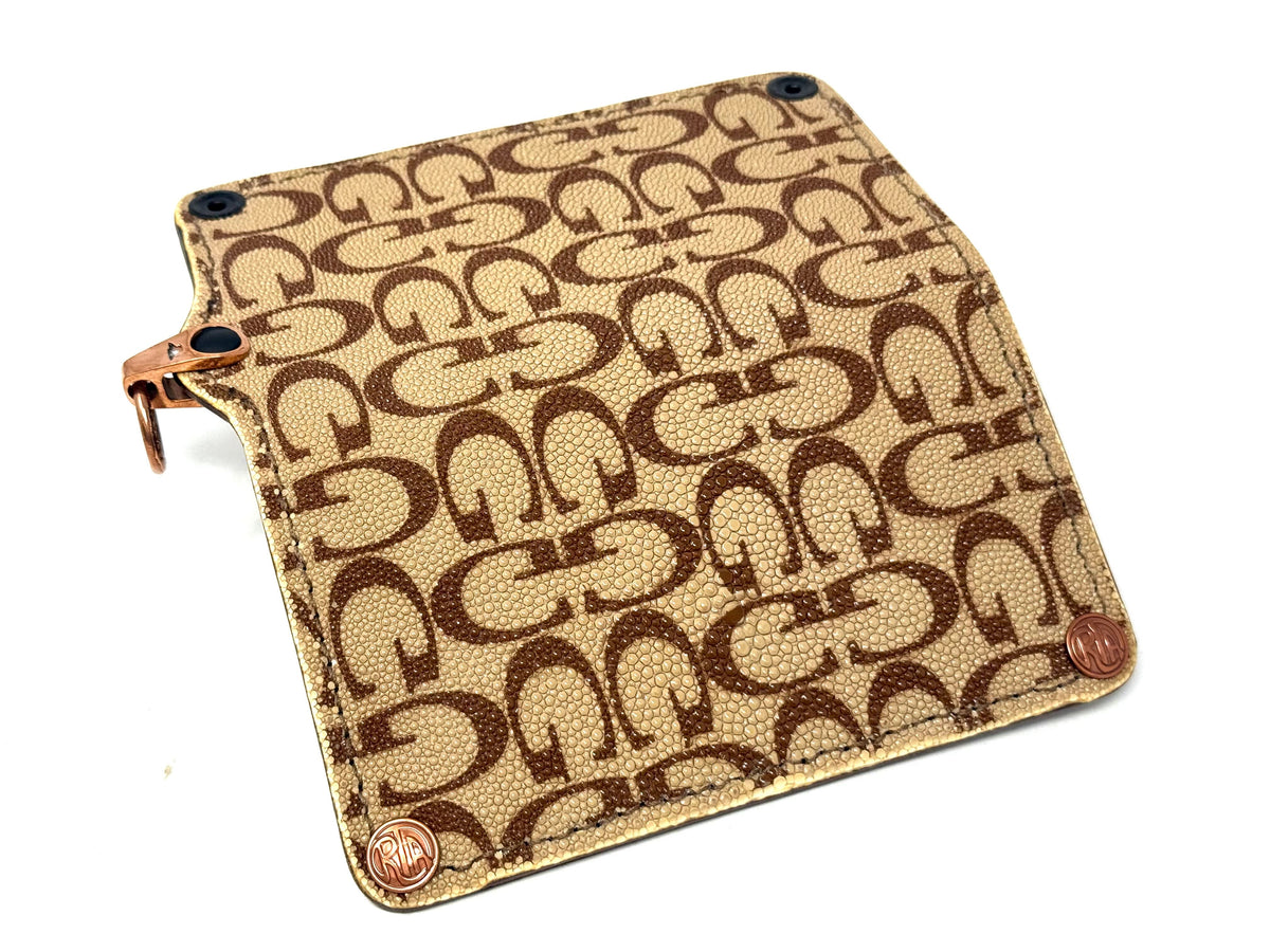 5G Long Biker Chain Wallet - Light Tan Designer Stingray - Anvil Customs