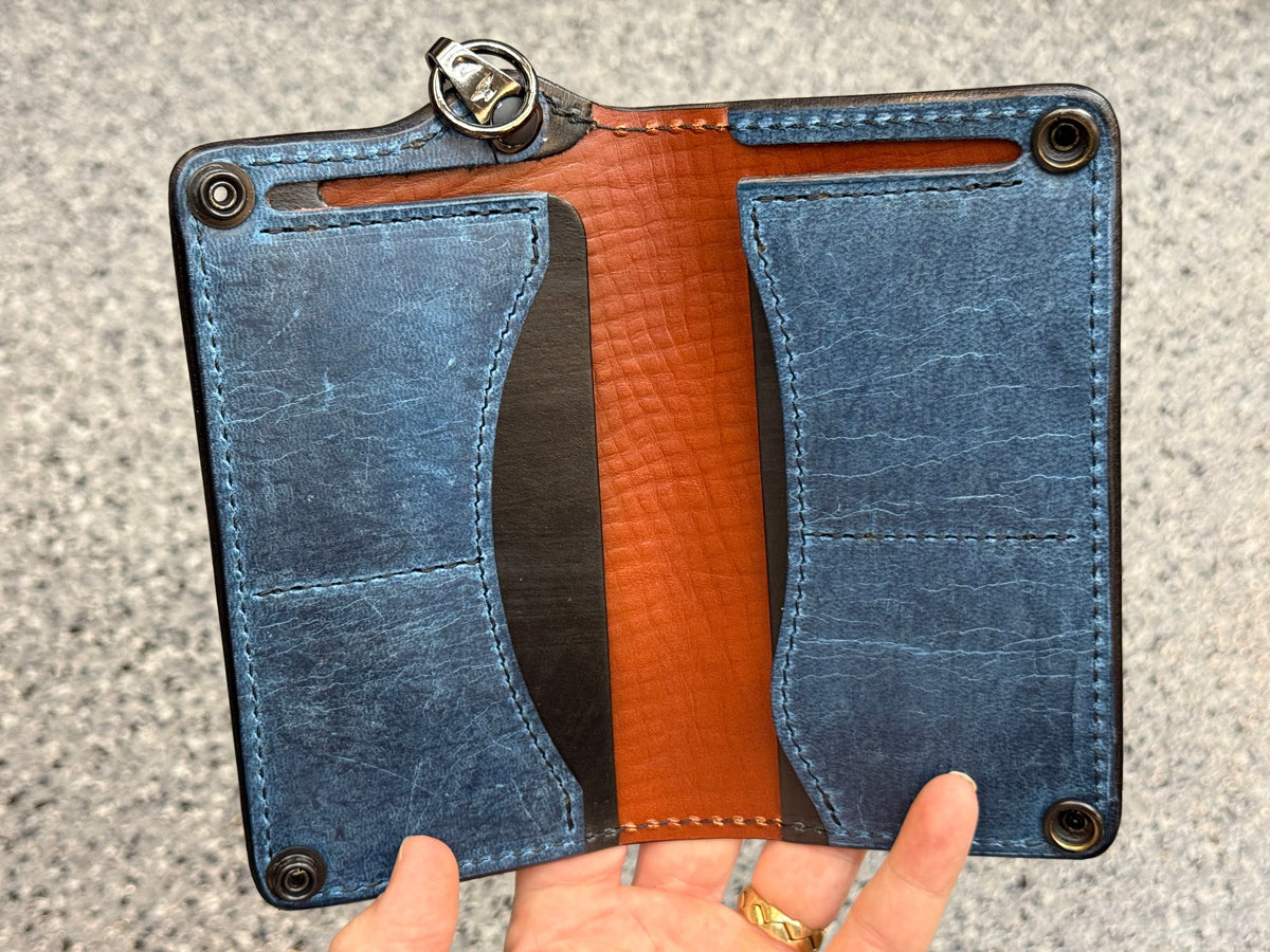 5G Long Biker Chain Wallet - Oxblood Shark - Anvil Customs