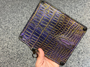 5G Long Biker Chain Wallet - Purple/Gold Alligator Cloaca - Anvil Customs