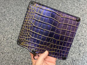 5G Long Biker Chain Wallet - Purple/Gold Alligator - Anvil Customs