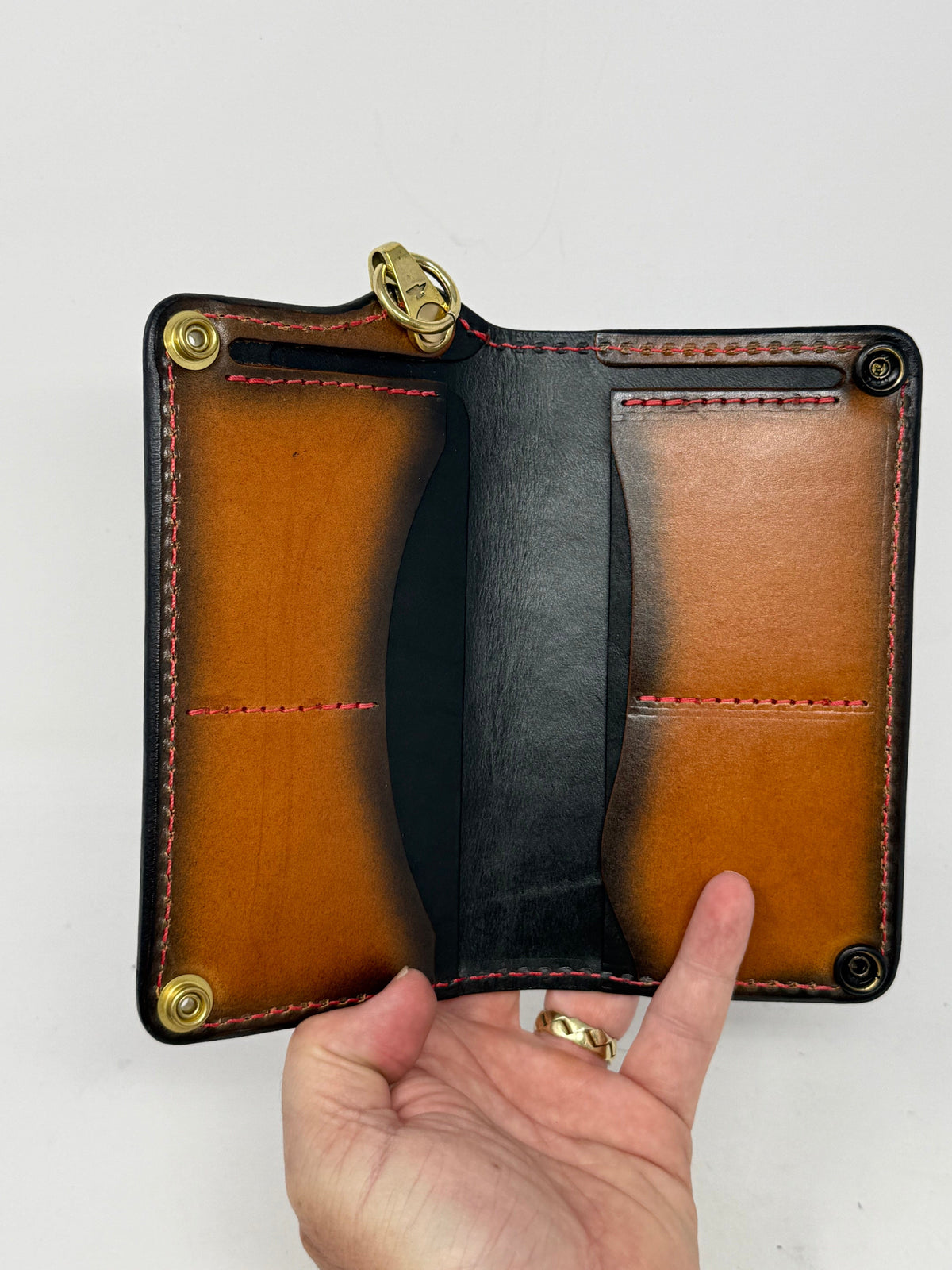 5G Long Biker Chain Wallet - Red Shark - Anvil Customs
