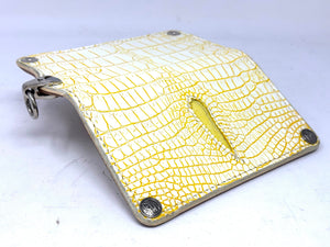 5G Long Biker Chain Wallet - White/Yellow Alligator Cloaca - Anvil Customs