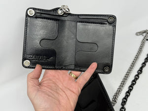 5G Mini Long Leather Chain Wallet - Black Hermann Oak - Anvil Customs