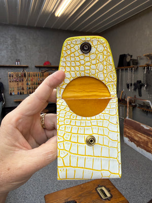 Sarasota Wallet - White/Yellow Alligator