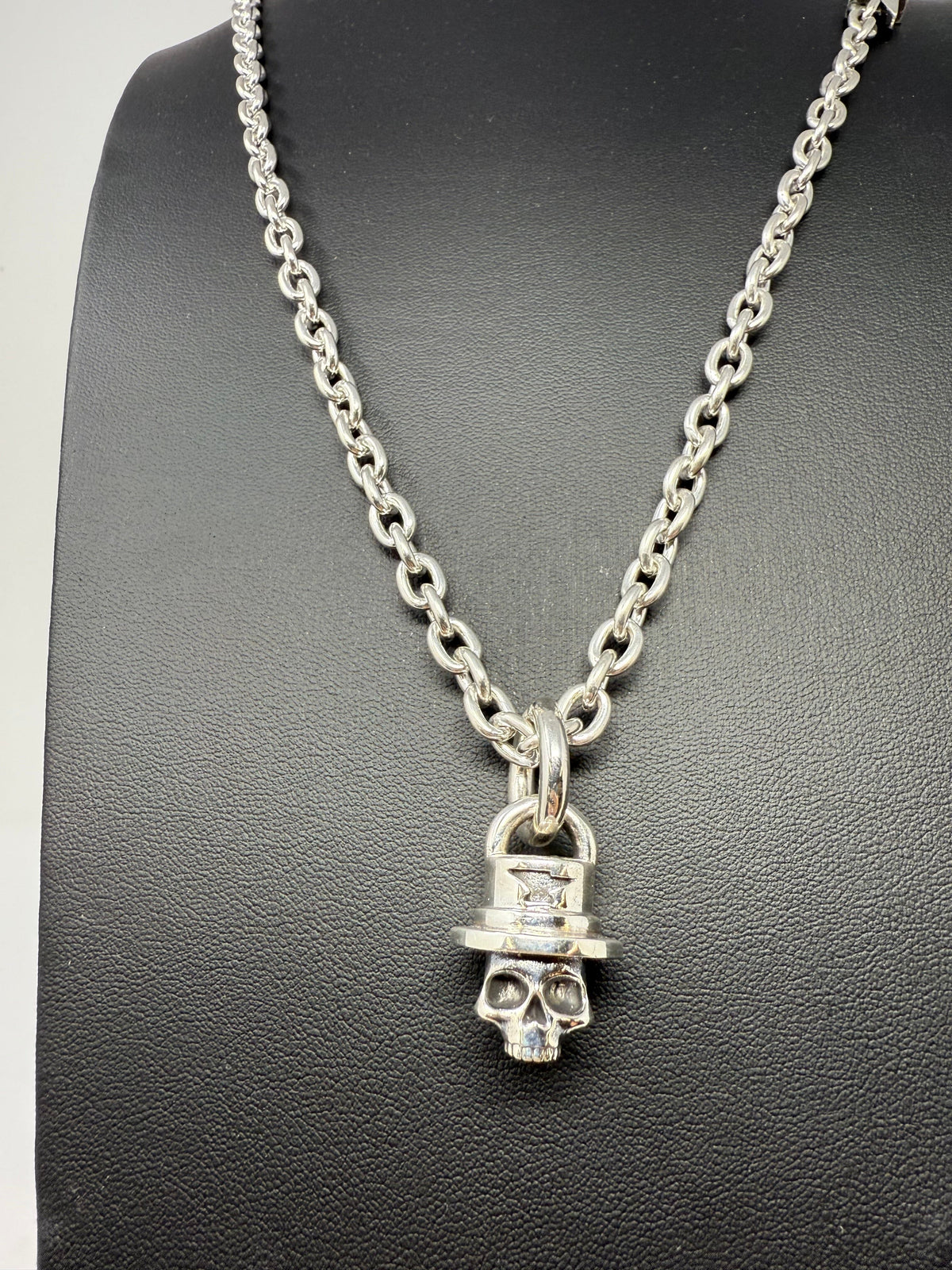 925 Silver TopHat Skull Pendant - Anvil Customs