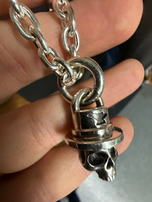 925 Silver TopHat Skull Pendant - Anvil Customs