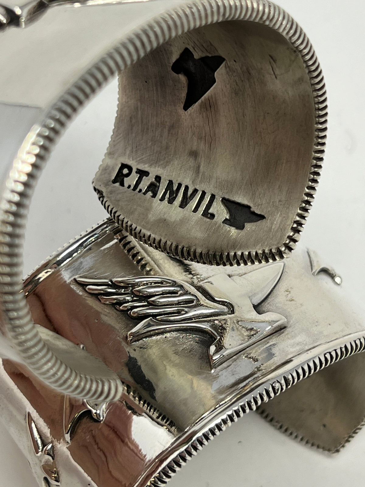 925 Silver ‘Flying Anvil’ Cuff/Bangle - Anvil Customs