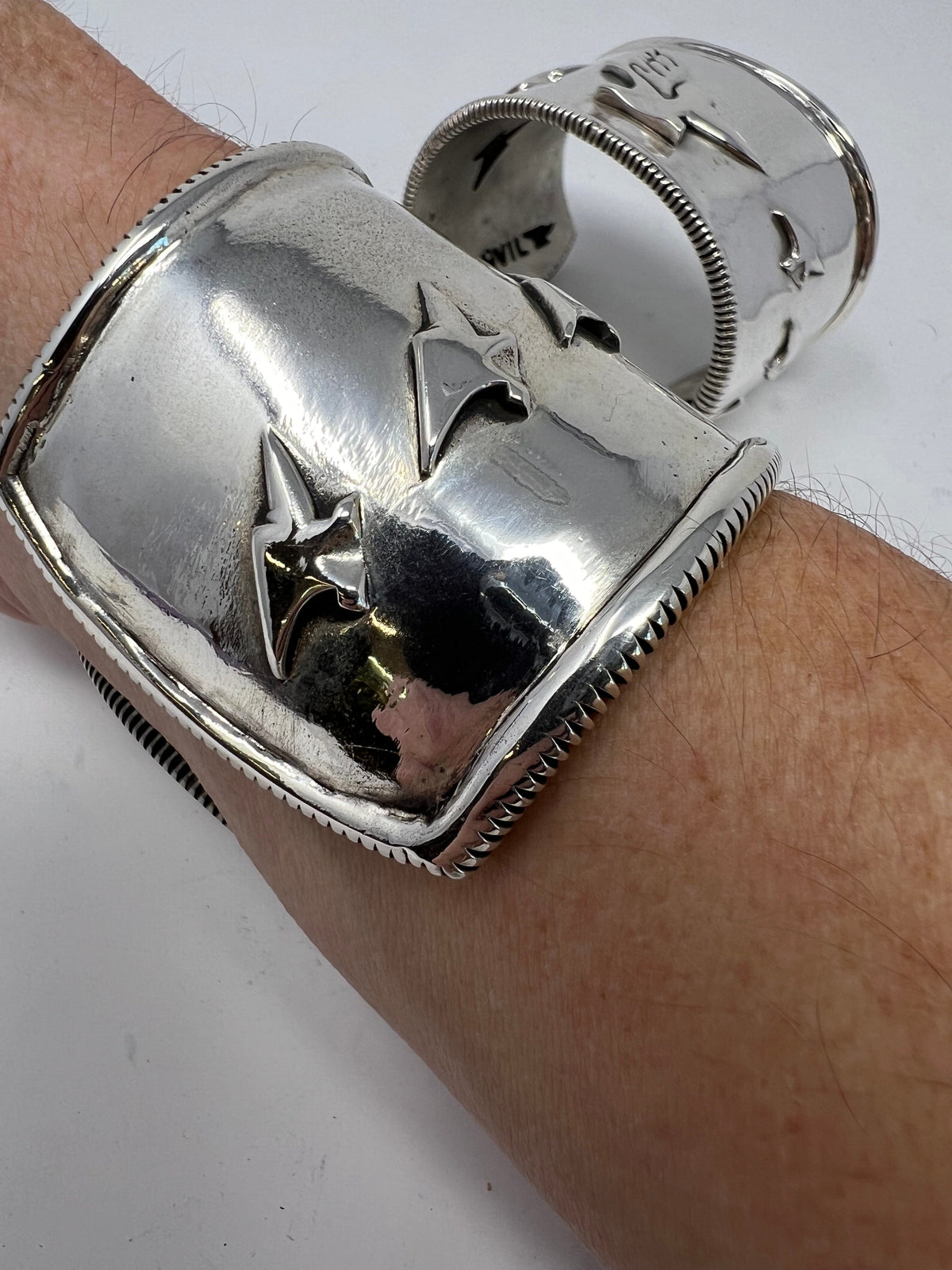 925 Silver ‘Flying Anvil’ Cuff/Bangle - Anvil Customs