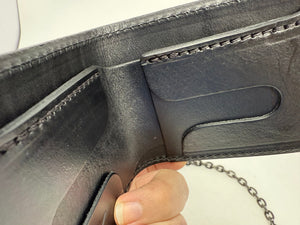 ANVIL 5G Bifold Leather Chain Wallet - Black Hermann Oak - Anvil Customs