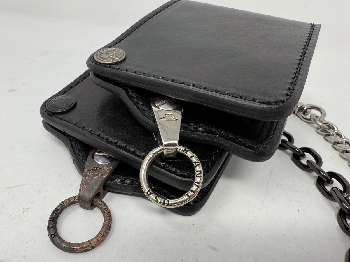 ANVIL 5G Bifold Leather Chain Wallet - Black Hermann Oak - Anvil Customs