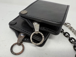 ANVIL 5G Bifold Leather Chain Wallet - Black Hermann Oak - Anvil Customs