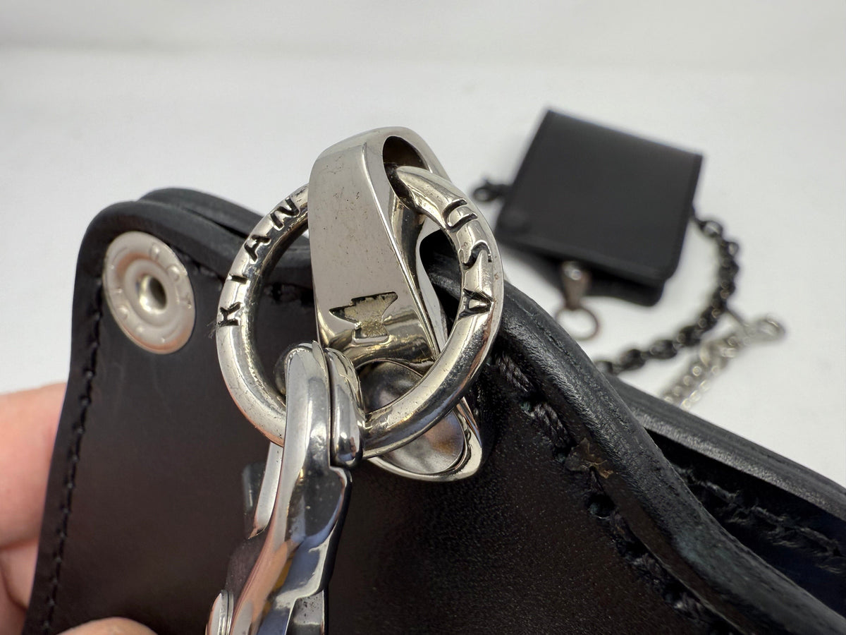 ANVIL 5G Bifold Leather Chain Wallet - Black Hermann Oak - Anvil Customs