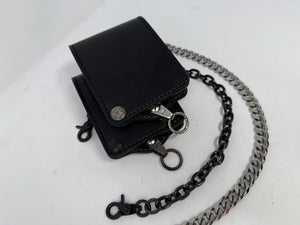 ANVIL 5G Bifold Leather Chain Wallet - Black Hermann Oak - Anvil Customs