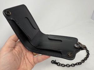 ANVIL 5G Bifold Leather Chain Wallet - Black Hermann Oak - Anvil Customs