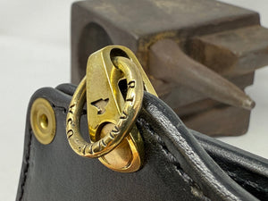 ANVIL 5G Bifold Leather Chain Wallet - Black Hermann Oak - Anvil Customs