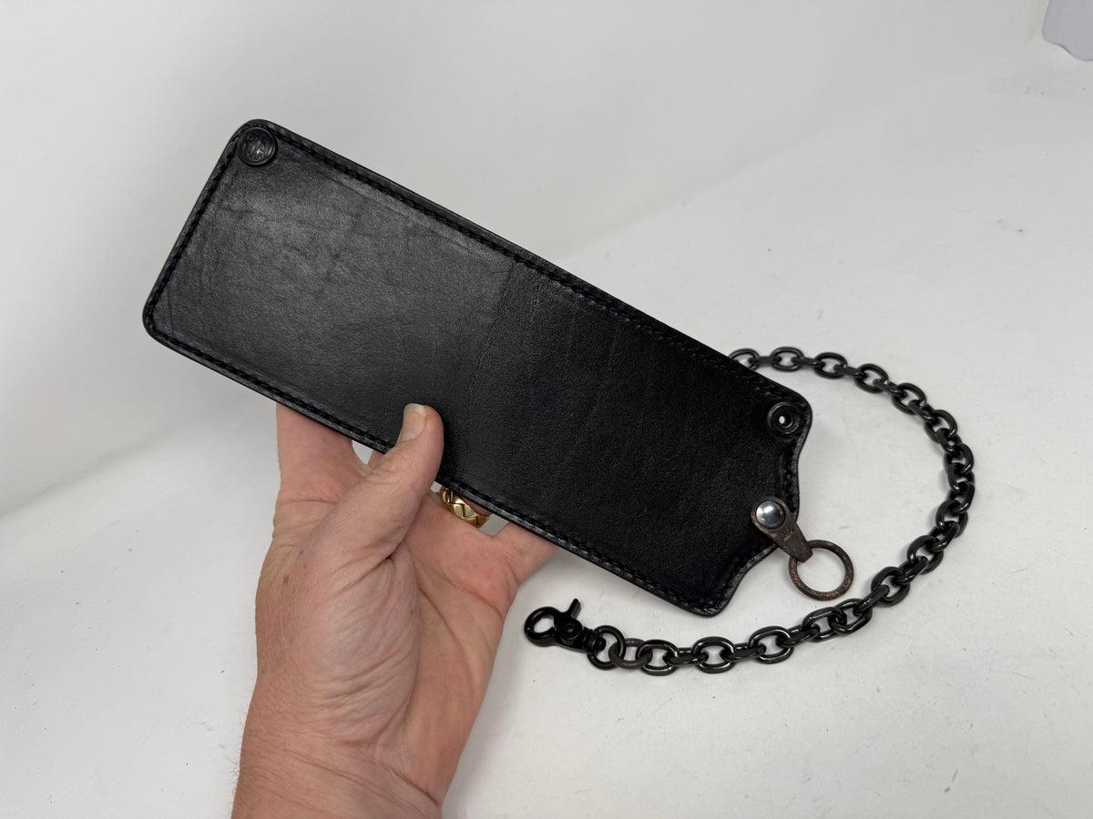 ANVIL 5G Bifold Leather Chain Wallet - Black Hermann Oak - Anvil Customs