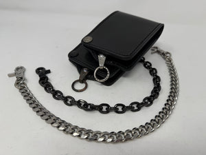 ANVIL 5G Bifold Leather Chain Wallet - Black Hermann Oak - Anvil Customs