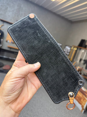 Anvil 5G Bifold Leather Chain Wallet - Black Hippo - Anvil Customs