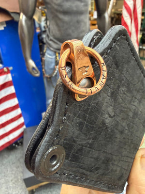 Anvil 5G Bifold Leather Chain Wallet - Black Hippo - Anvil Customs