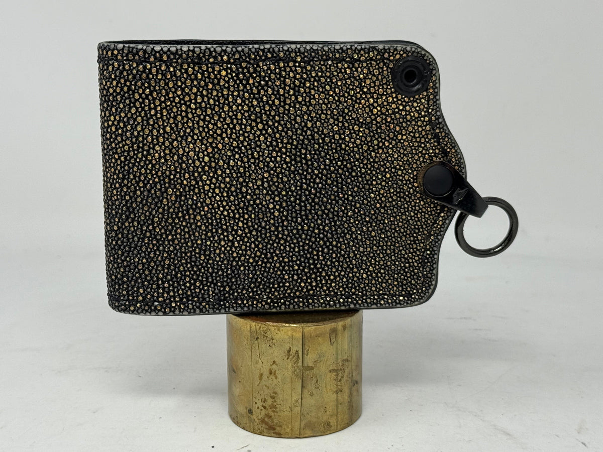 Anvil 5G Bifold Leather Chain Wallet - Gold Stingray - Anvil Customs
