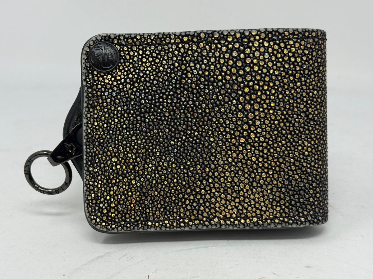 Anvil 5G Bifold Leather Chain Wallet - Gold Stingray - Anvil Customs