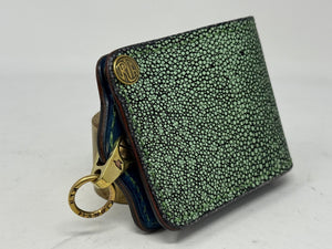 Anvil 5G Bifold Leather Chain Wallet - Metallic Emerald Stingray - Anvil Customs