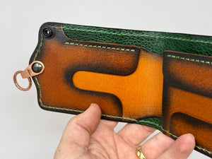 Anvil 5G Bifold Leather Chain Wallet - Oxblood Giant Gator - Anvil Customs
