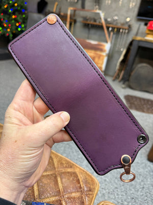 Anvil 5G Bifold Leather Chain Wallet - Purple Hermann Oak - Anvil Customs