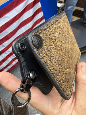 ANVIL 5G Bifold Leather Chain Wallet - Tan Elephant - Anvil Customs