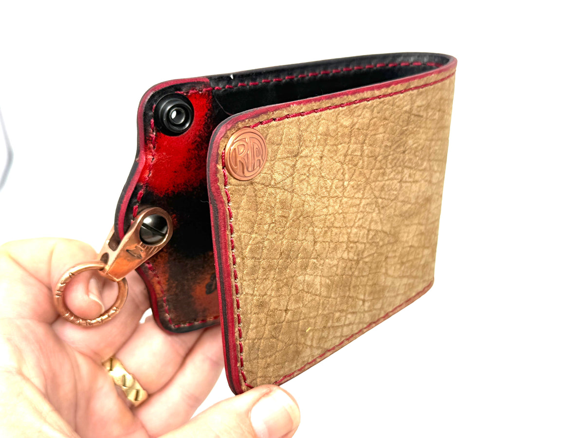 Anvil 5G Bifold Leather Chain Wallet - Tan Hippo - Anvil Customs