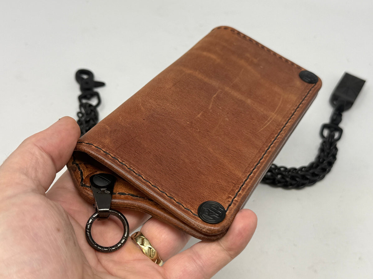 Anvil 5G Long Biker Wallet - Hermann Oak Harness - Anvil Customs