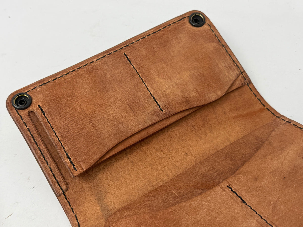Anvil 5G Long Biker Wallet - Hermann Oak Harness - Anvil Customs