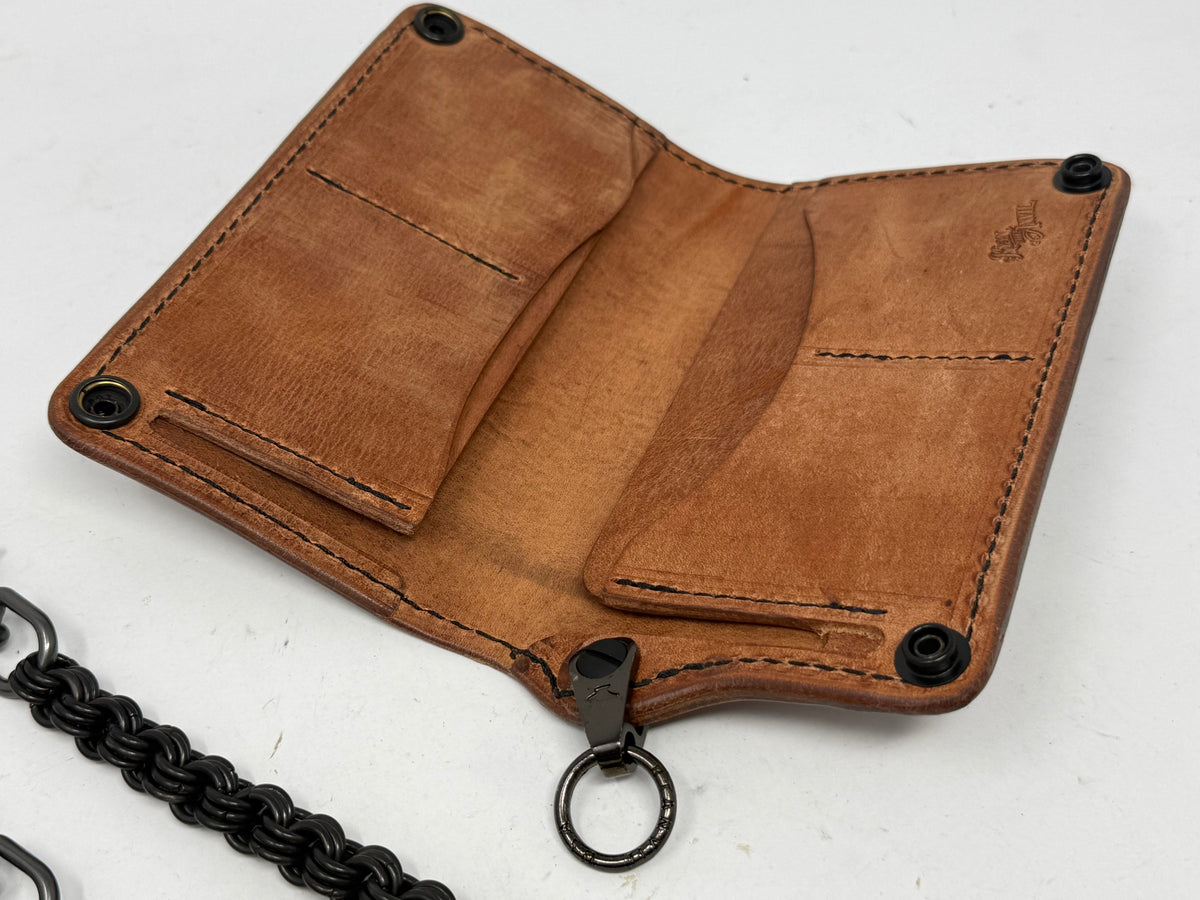 Anvil 5G Long Biker Wallet - Hermann Oak Harness - Anvil Customs