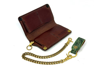 Anvil 5G Long Wallet - Antiqued Green Elephant & Chain - Anvil Customs