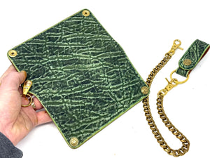 Anvil 5G Long Wallet - Antiqued Green Elephant & Chain - Anvil Customs