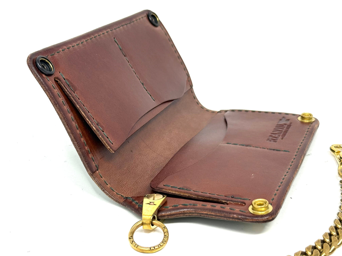 Anvil 5G Long Wallet - Antiqued Green Elephant &amp; Chain - Anvil Customs