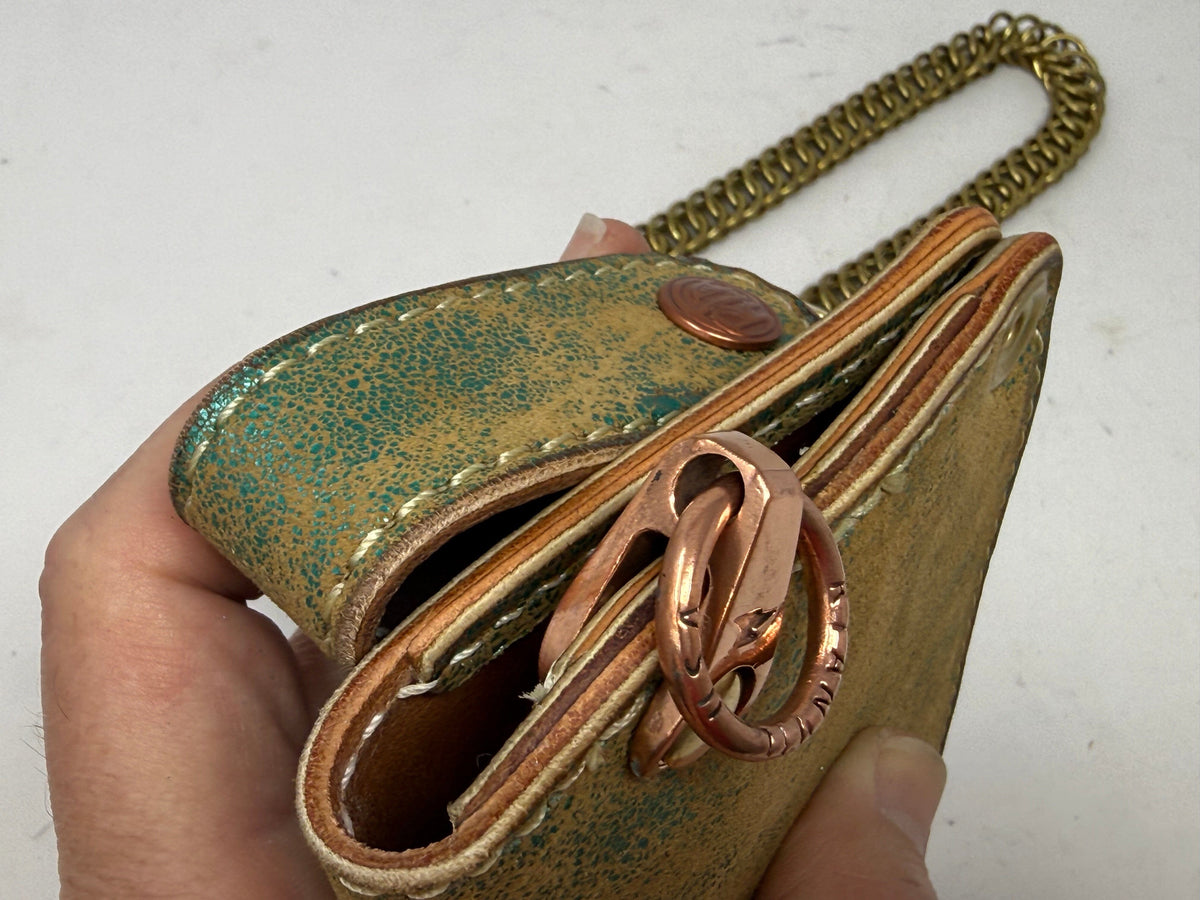 Anvil 5G Long Wallet - “Fallout Teal” Lambskin - Anvil Customs