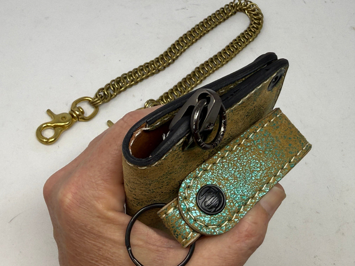 Anvil 5G Long Wallet - “Fallout Teal” Lambskin - Anvil Customs