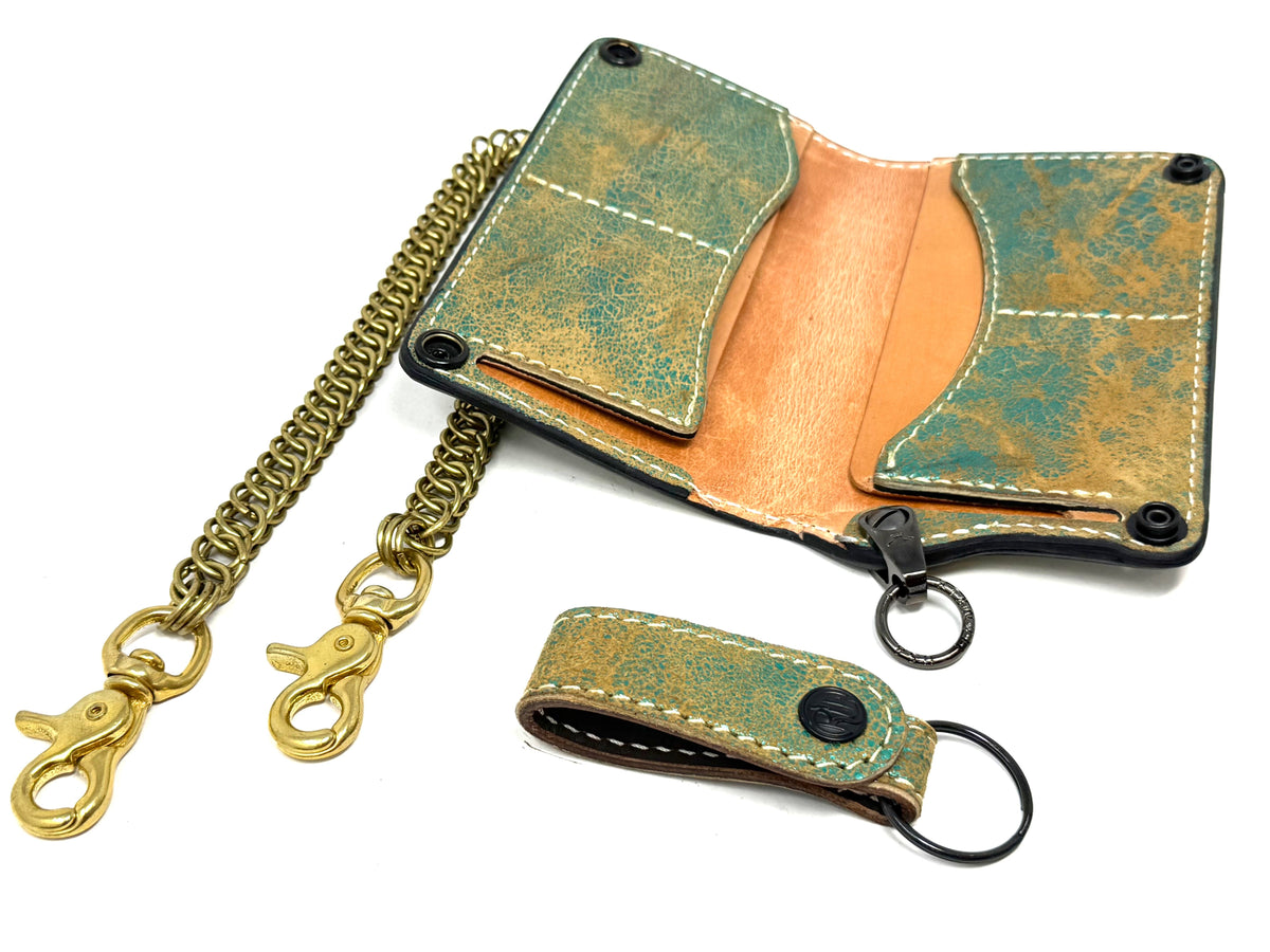 Anvil 5G Long Wallet - “Fallout Teal” Lambskin - Anvil Customs