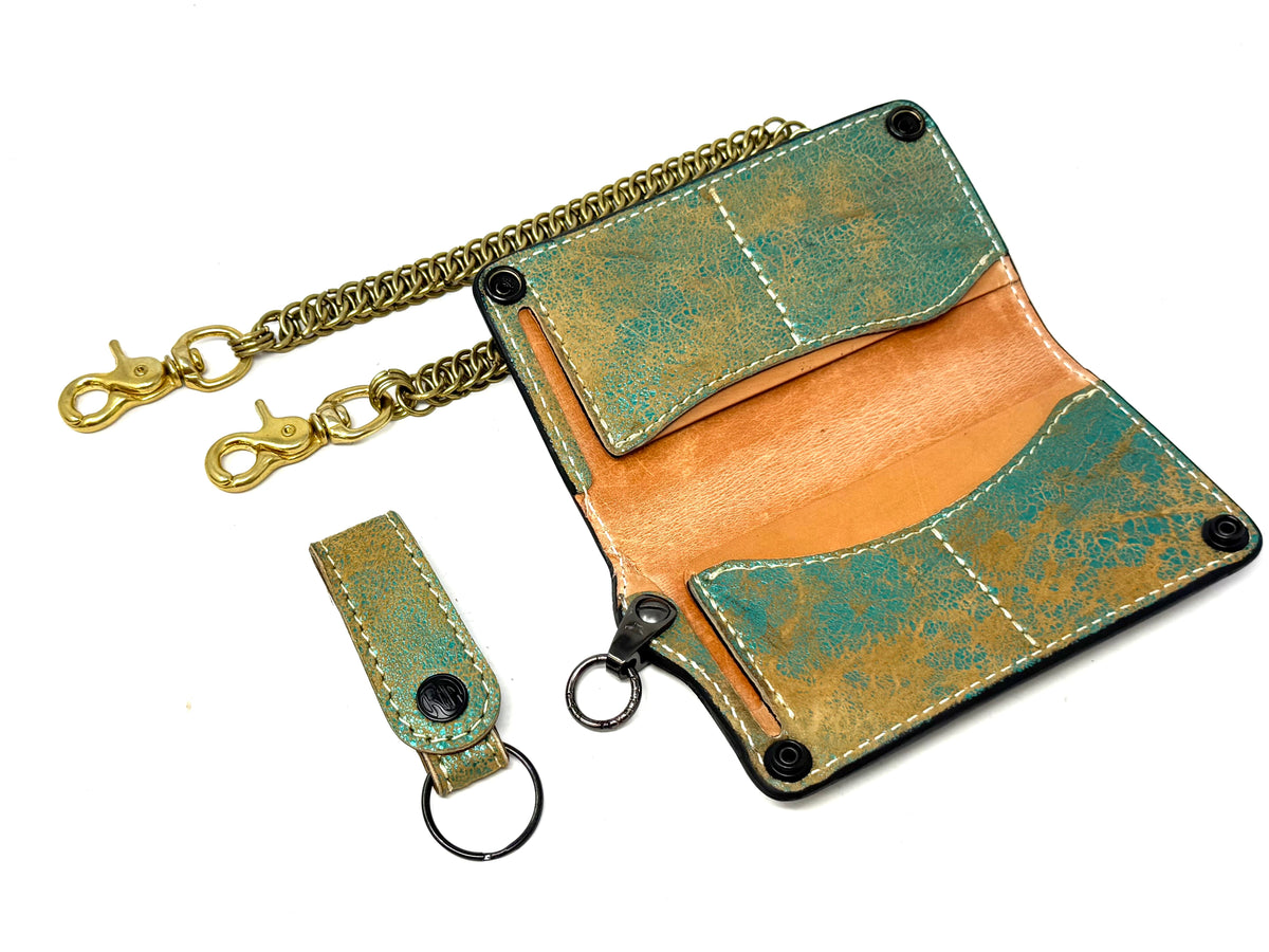 Anvil 5G Long Wallet - “Fallout Teal” Lambskin - Anvil Customs