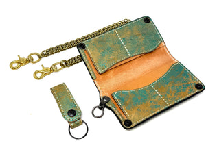 Anvil 5G Long Wallet - “Fallout Teal” Lambskin - Anvil Customs