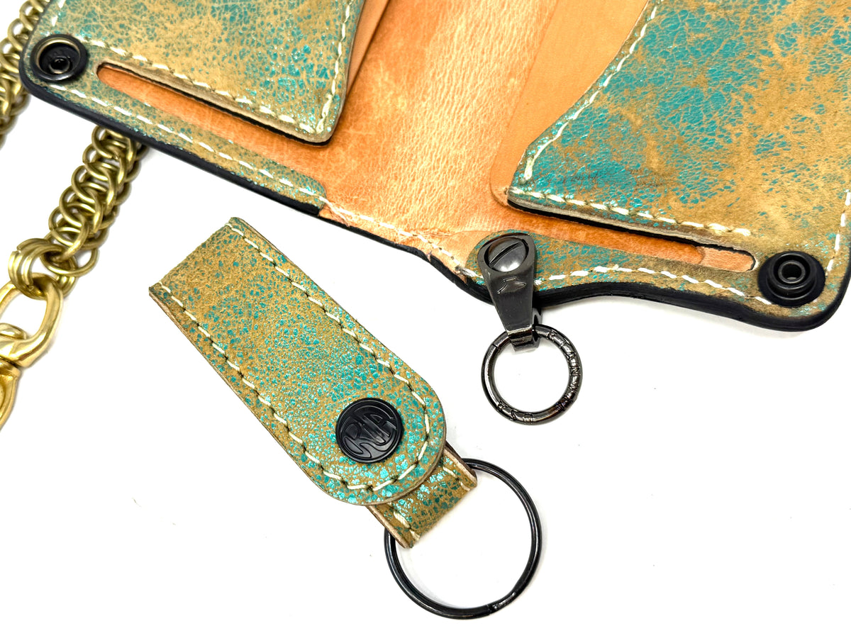 Anvil 5G Long Wallet - “Fallout Teal” Lambskin - Anvil Customs