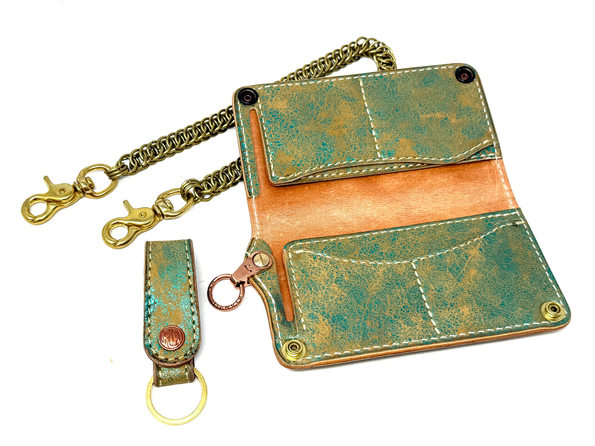 Anvil 5G Long Wallet - “Fallout Teal” Lambskin - Anvil Customs