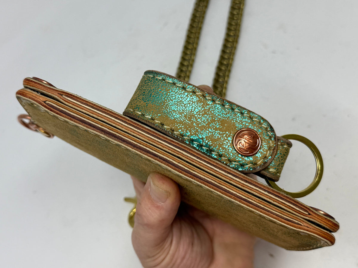 Anvil 5G Long Wallet - “Fallout Teal” Lambskin - Anvil Customs